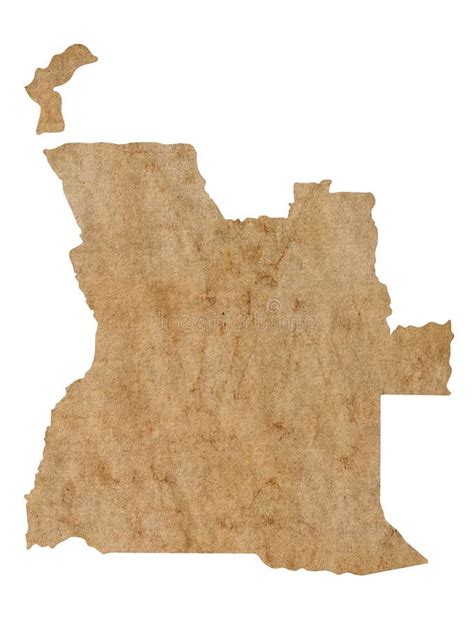 Map Of Angola On Old Brown Grunge Paper Stock Illustration