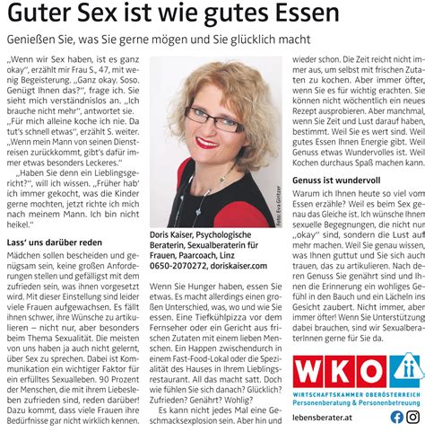 Guter Sex Ist Wie Gutes Essen Sexualberatung Doris Kaiser