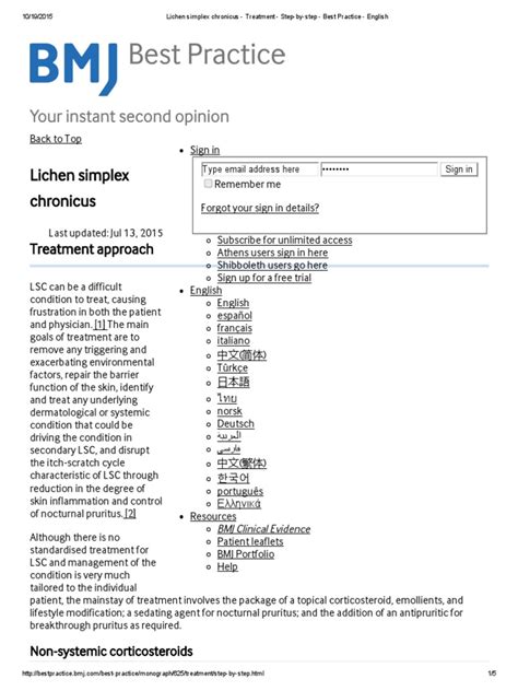 Lichen Simplex Chronicus Treatment Pdf Ultraviolet Topical