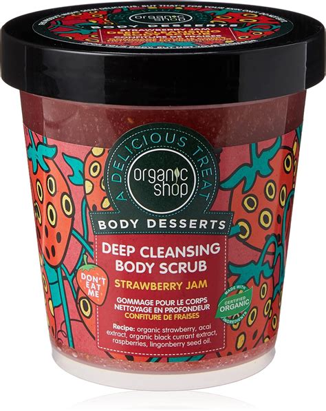 Organic Shop Body Desserts Deep Cleansing Body Scrub Strawberry Jam