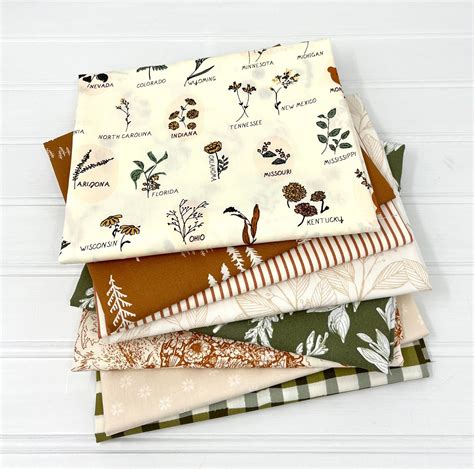 Fat Quarter Half Yard Bundle Curated Collection Hand Selected Mountain