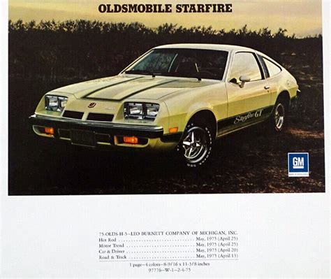 1975 OLDS STARFIRE Vintage GM OLDSMOBILE Dealer Showroom AD PROOF