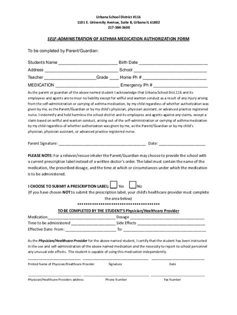 Fillable Online Usd Medication Authorization Release Form Fax