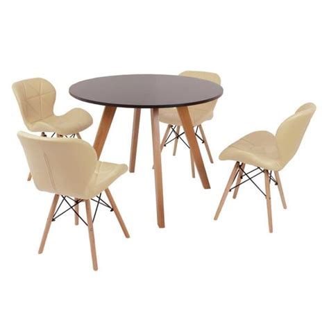 Mesa Inês cm Preta Cadeiras Eiffel Slim Nude Leroy Merlin