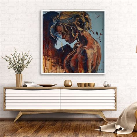 Sexy Woman Canvas Painting Nude Girl Wall Art Erotic Woman Etsy