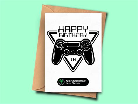 Th Birthday Card For Gamer Sixteenth Birthday Card For Her Etsy Uk