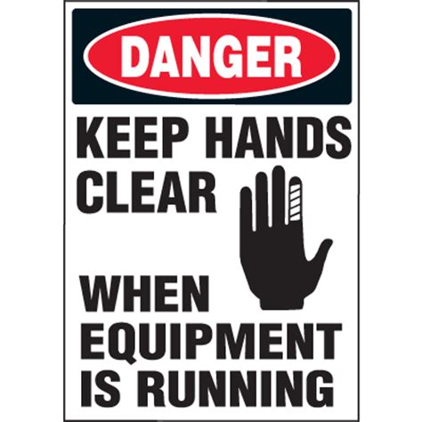 Machine Hazard Warning Labels Danger Keep Hands Clear When Equipment