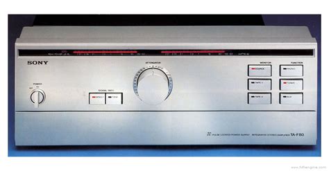 Sony Ta F Integrated Stereo Amplifier Manual Hifi Engine