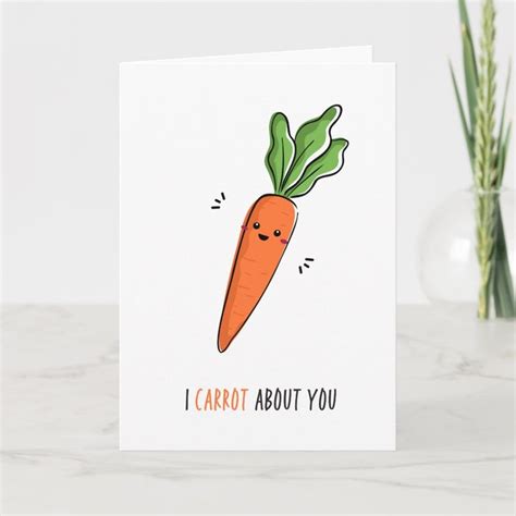 I Carrot About You Funny Pun Card Zazzle Pun Card Cards