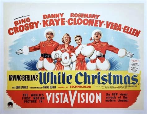 1954 White Christmas Movie Poster Bing Crosby Danny Kaye Clooney