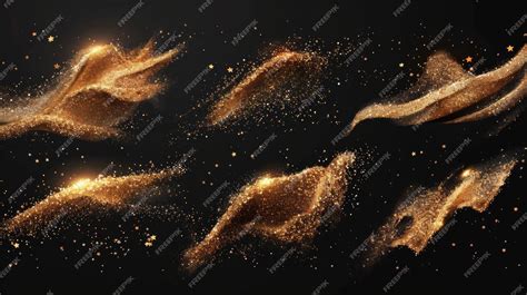 Premium Photo Isolated Golden Glitter Texture On Black Background