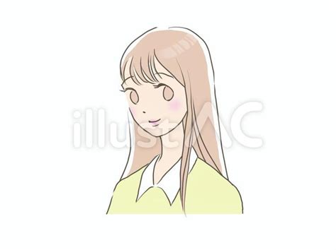 かわいいストレートロングの女性イラスト No 22944795／無料イラストフリー素材なら「イラストac」