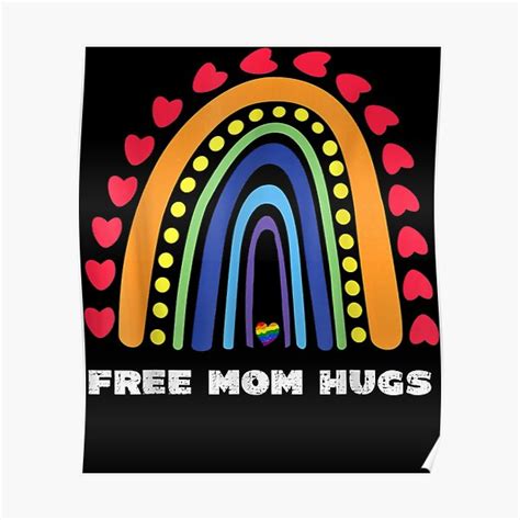 Free Mom Hugs Lgbt Flag Gay Lesbian Pride Parades Rainbow T Shirt