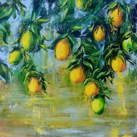 Лимоны | Lemon painting, Yellow flowers painting, Oil painting flowers