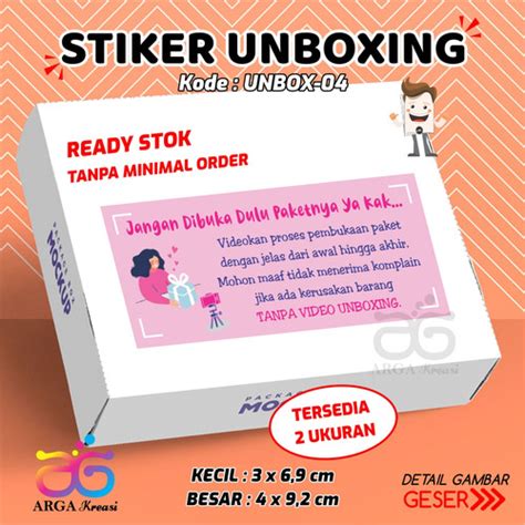 Jual Sticker Wajib Video Unboxing Pembukaan Paket Stiker Label