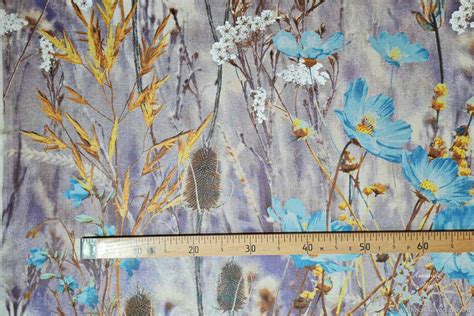 Ткань лен хлопок осенний блюз голубой купить в интернет-магазине ...