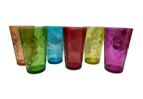 Ripley SET 6 VASOS ALTOS COLORES 465ML