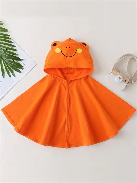 Girls Hooded Cape Cute Frog Button Cloak Comfortable Coat Temu Denmark