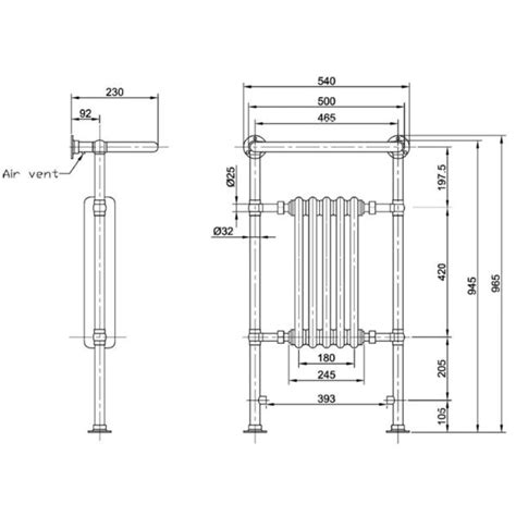 Bayswater Clifford Traditional Towel Rail The Showroom Network