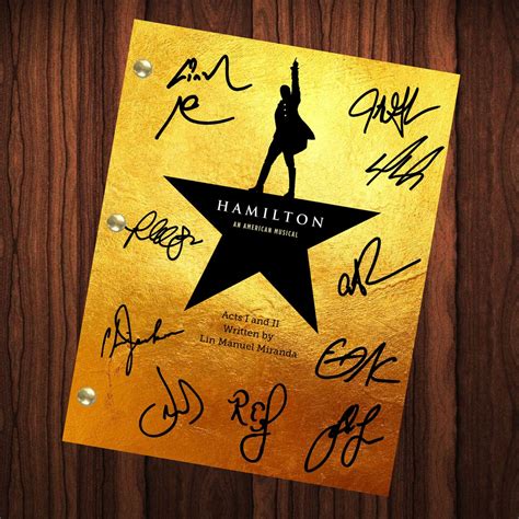 Hamilton Autographed Signed Musical Script Reprint Full Cast Signed Lin ...