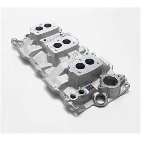 Garage Sale Edelbrock 5418 Small Block Chevy 3x2 3 Bolt Carb Intake Manifold