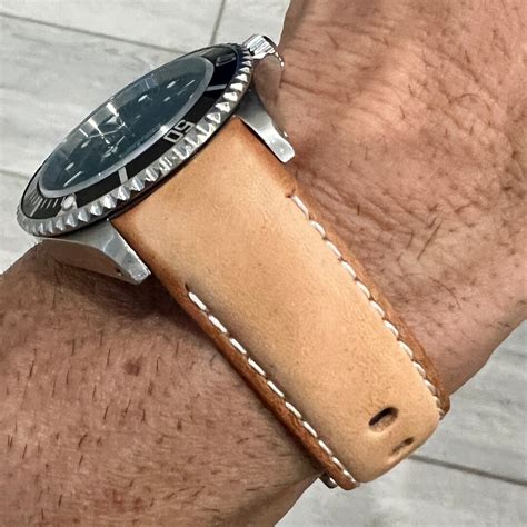 Mm Naked Rolex Vegetable Tanned Leather Fitted Curved Strap For