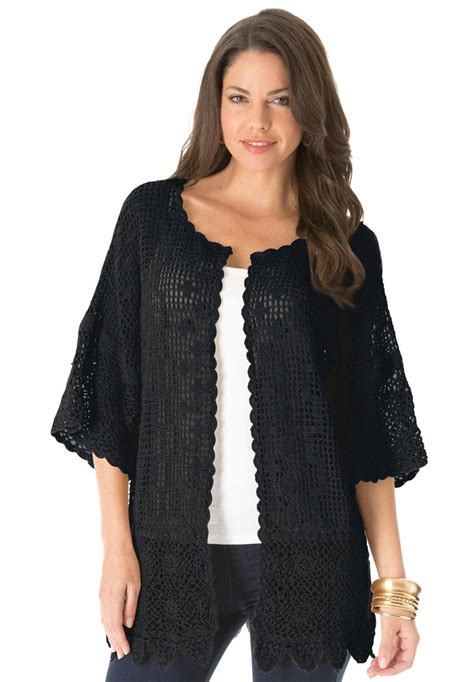 Scalloped Border Crochet Cardigan By Denim 247® Plus Size Cardigans Plus Size Outfits Clothes