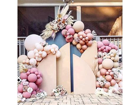Nude Dusty Pink Balloon Garland Kit Blush Coffee Brown Rose Gold Metal Birthday Balloon