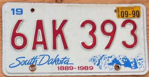 1990 South Dakota vg | Automobile License Plate Store: Collectible ...