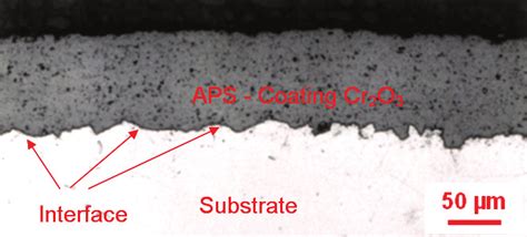 Cr O Coating Microstructure Deposited From A Distance Of Mm