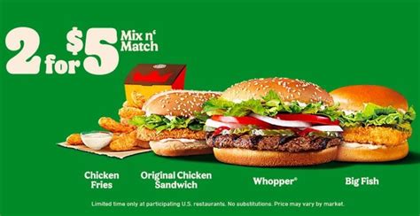 Burger King Launches New 2 For 5 Mix Or Match Deal The Fast Food Post