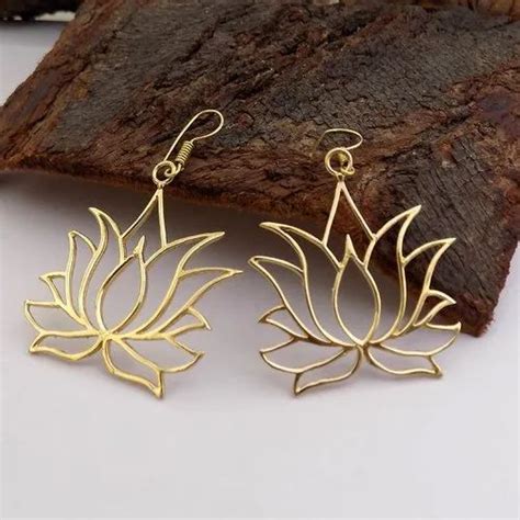 Gold Lotus Flower Earrings Best Flower Site