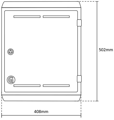 Mk2 Surface Mounted Gas Meter Box Cover Housing 502mm X 408mm X 225mm