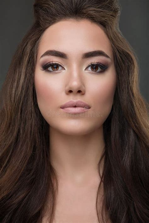 Portrait Of A Amazing Beautiful Brunette Woman Stock Photo Image Of Brunette Healthy