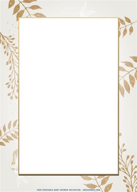 (FREE Printable) – Modern Gold Frame Birthday Invitation Templates ...