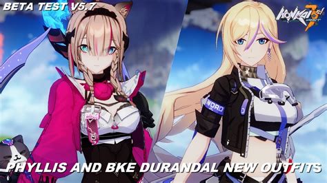 Phyllis And Bke Durandal New Outfits Honkai Impact Rd Beta Test V