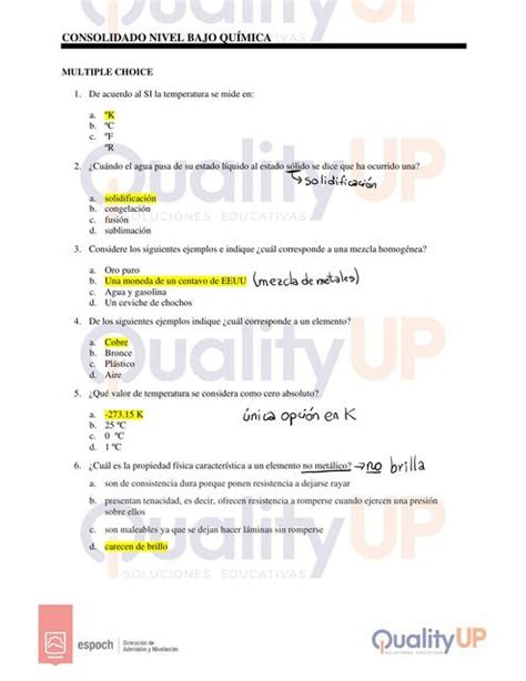 Soluciinario Qu Mica Espoch P Alejandra Udocz