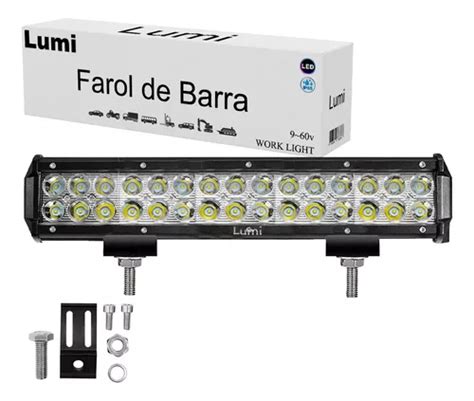 Refletor Holofote Luminaria Barra W Leds Farol Cor Da Carca A