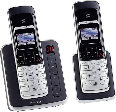 Cordless ISDN SwissVoice Eurit 459T Duo Answerphone, Hands-free Black ...