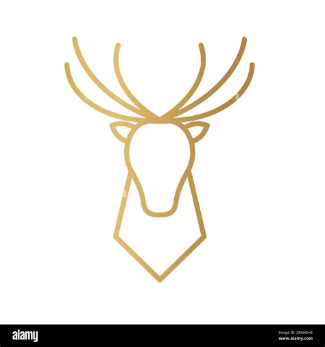 Golden Deer With Antlers Icon Vector Illustration Stock Vector Image