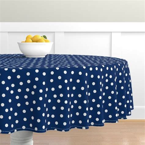 Royal Blue And White Polka Dots Large Spoonflower