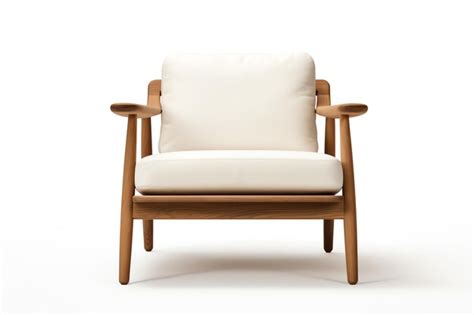 Premium Photo A White Chair With Wooden Legs