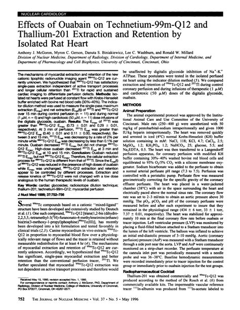 PDF Effects Of Ouabain On Technetium 99m Q12 And Thallium 201