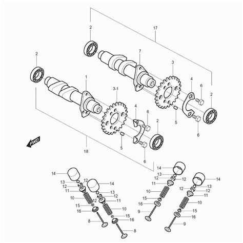 08v Vačková hřídel Ventily přední Hyosung GT 125 N Naked Skutry cz
