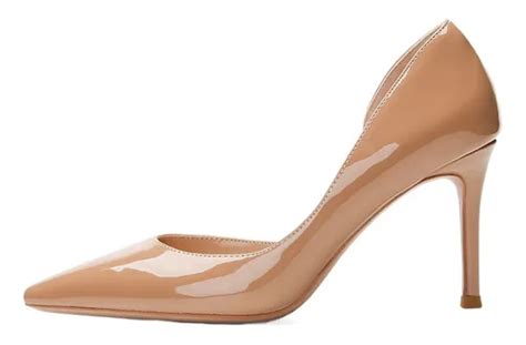 Zapatos De Mujer De Tacón Alto De Talla Grande En Color Nude Envío gratis