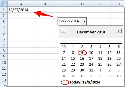 How to create a drop down list calendar in Excel?