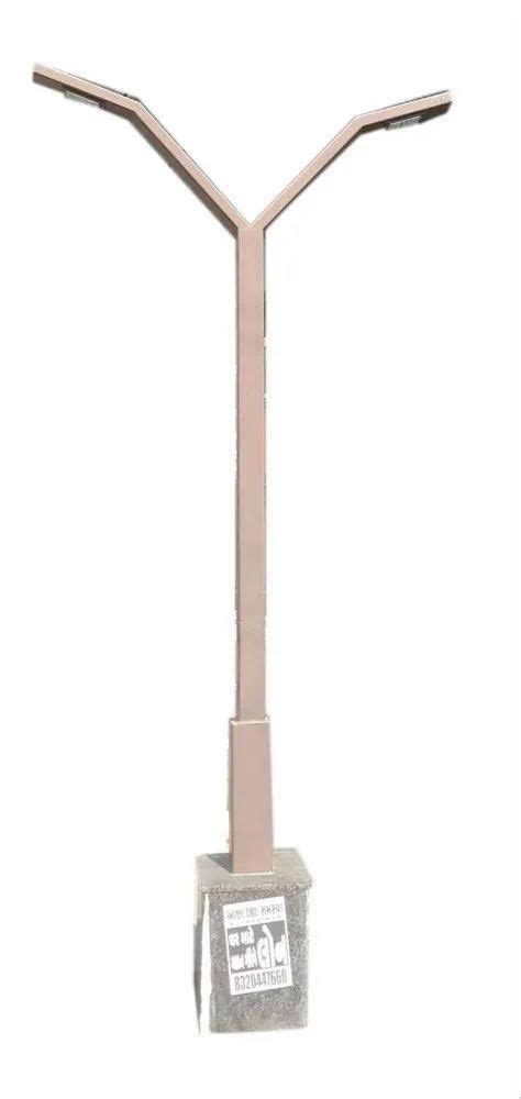 Feet Mild Steel Ms Square Dual Arm Lighting Pole For Street At Rs