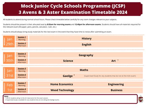 Mock Examinations Timetables St Olivers Community College