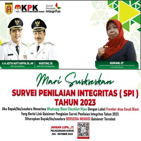 Survei Penilaian Integritas SPI Disperkim Kota Banjarbaru Tahun 2023