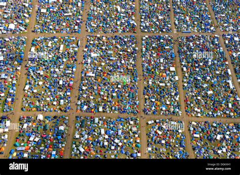 Aerial view, Hurricane Festival, camping site, Scheeßel, Lower Saxony ...